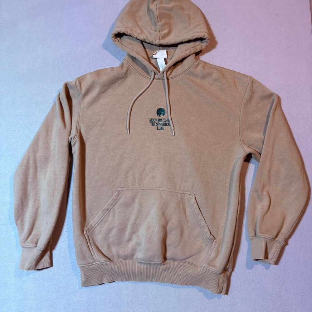 H-m Men's Tan and Brown Hoodie